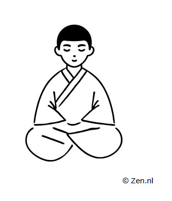 lineart: een persoon zit in de zen meditatiehouding