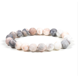 Mala armband - roze zebra jaspis