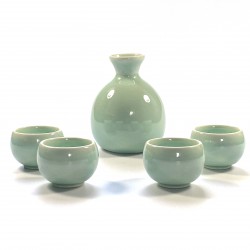Sake set celadon