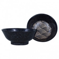 Ramen Bowl Seikaiha Kuro