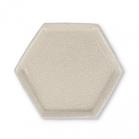 Incense Plate Hexagon White