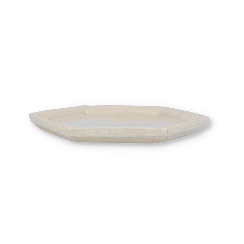 Incense Plate Hexagon White