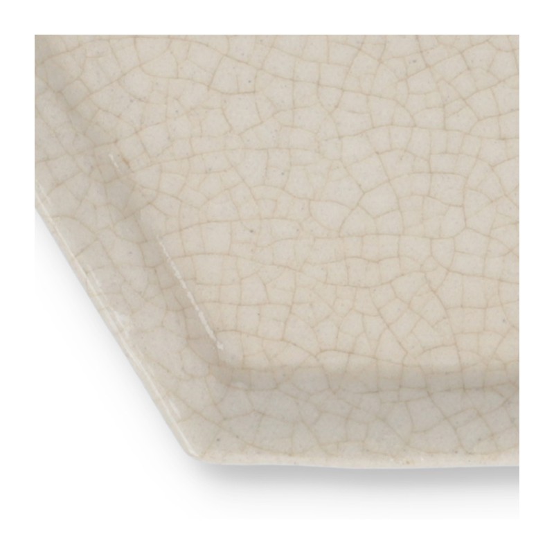 Incense Plate Hexagon White