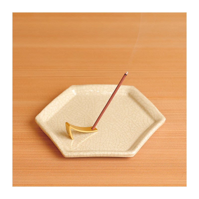 Incense Plate Hexagon White