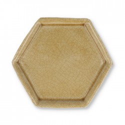 Incense Plate Hexagon Golden Brown