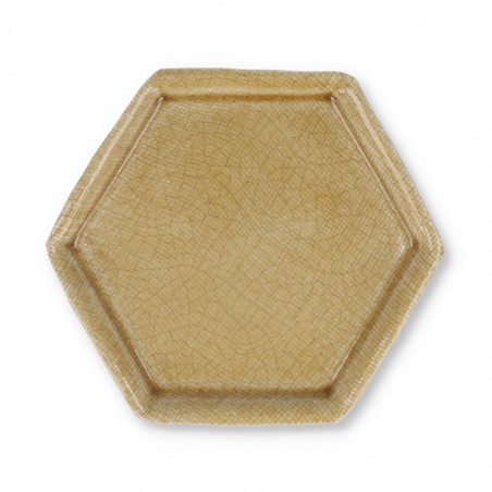 Wierookschaal Hexagon goudbruin