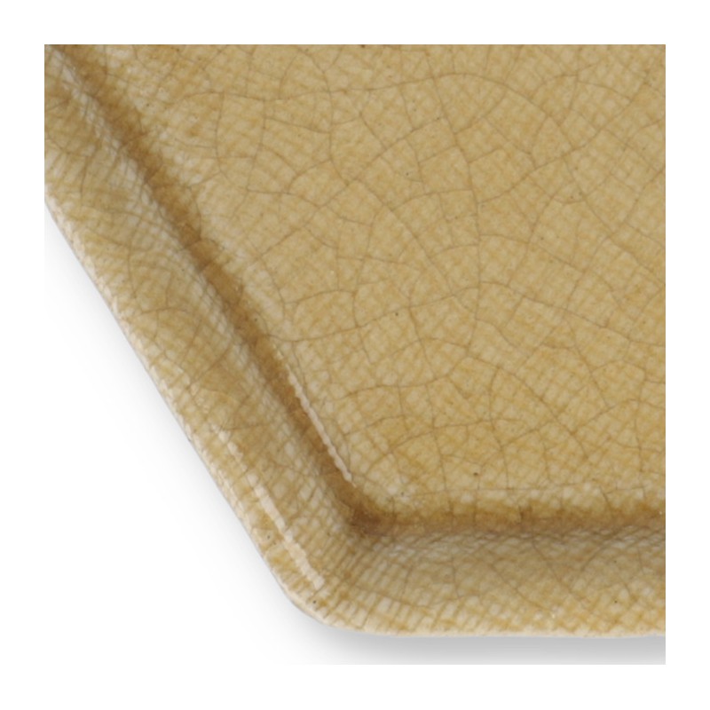 Incense Plate Hexagon Golden Brown