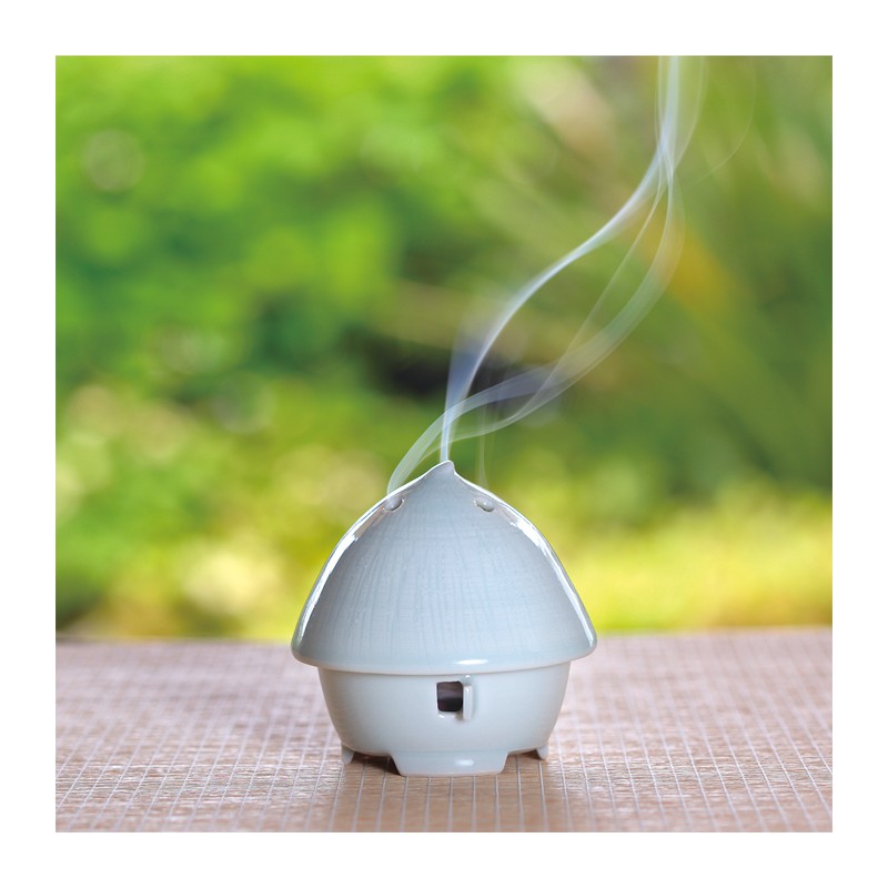 Incense Holder House Blue-White

