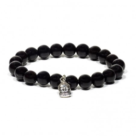 Mala armband - zwart met boeddha