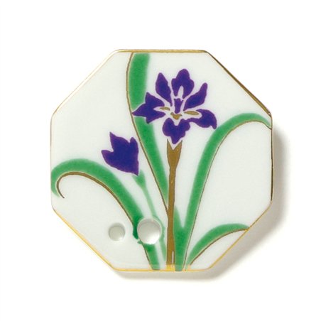 Porcelain Incense Holder Japanese Iris