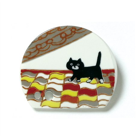 Porcelain Incense Holder Cat on Roof