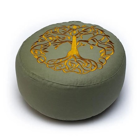 Meditatiekussen Yogi Yogini 33x17 cm levensboom bio