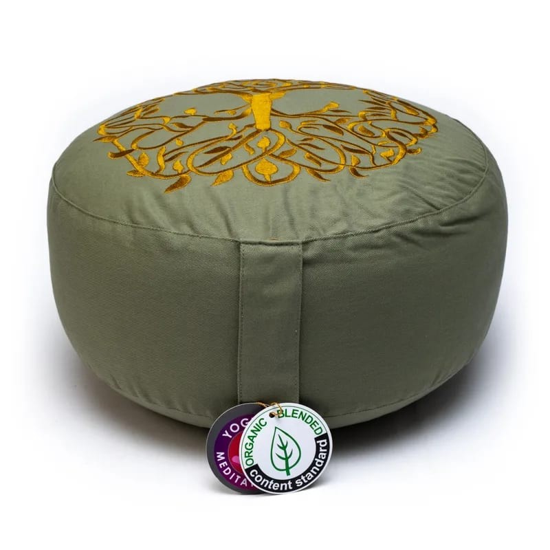 Meditatiekussen Yogi Yogini 33x17 cm levensboom bio