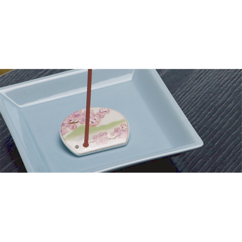 Porcelain Incense Holde rIndigo Arabesque