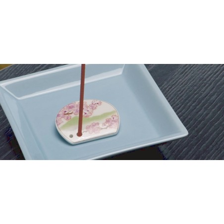 Porcelain Incense Holde rIndigo Arabesque